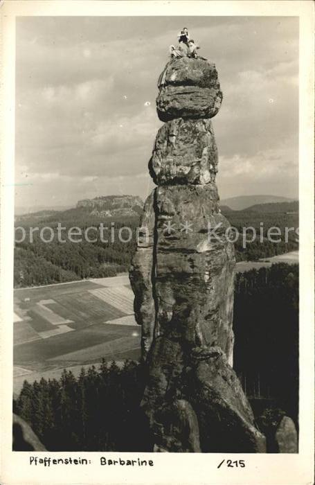 Klettern Bergsteigen Pfaffenstein Barbarine