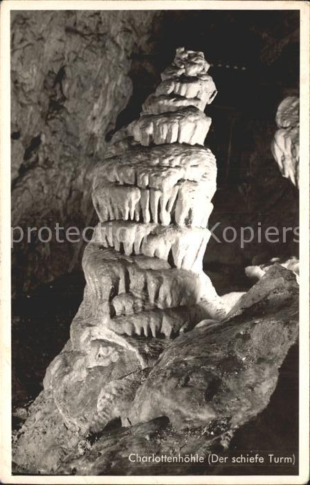 Hoehlen Caves Grottes Charlottenhöhle Der schiefe Turm