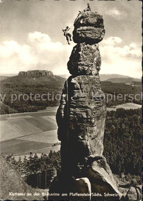 Klettern Bergsteigen Barbarine Pfaffenstein Sächsische Schwe
