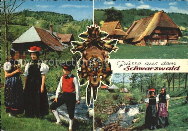 Trachten Schwarzwald Bollenhut - P O S T K A R T E -  - P O