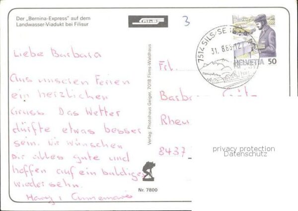 Eisenbahn Bernina-Express Landwasser-Viadukt Fili – Bild 2