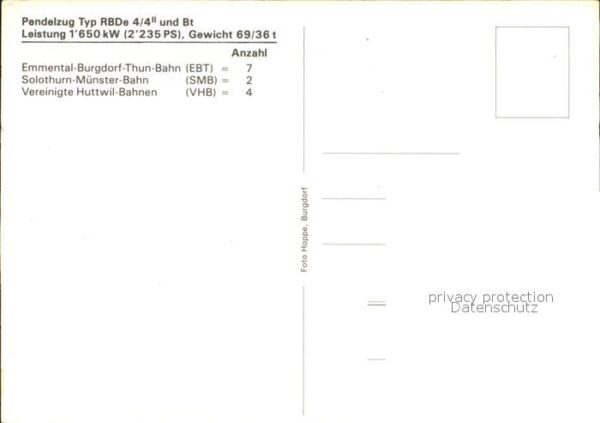 Eisenbahn Pendelzug Typ RBDe 4/4 II EBT SMB VHB – Bild 2