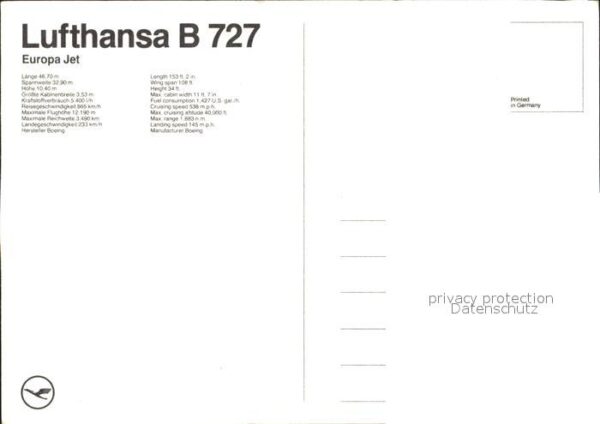 Lufthansa Europa Jet Boeing 727 – Bild 2