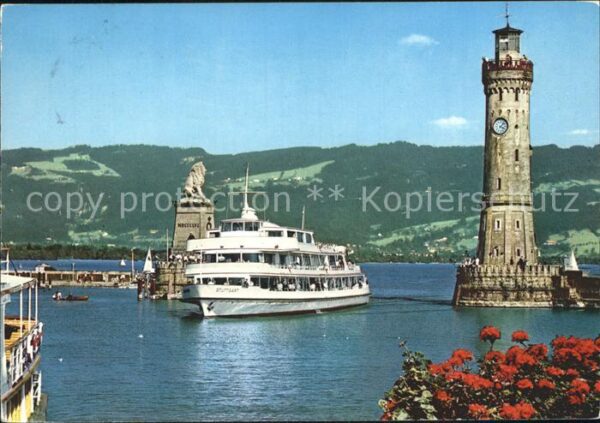 Motorschiffe MS Stuttgart Lindau Bodensee Hafeneinfa