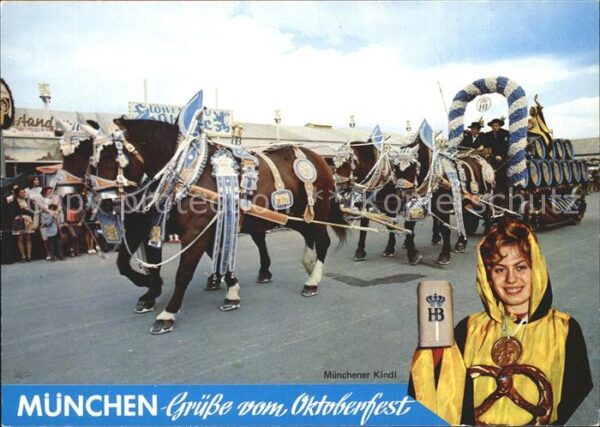 Oktoberfest Festwagen-Pferdegespann Münchner Kindl