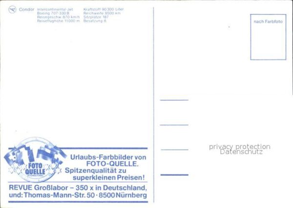 Flugzeuge Zivil Condor Intercontinental Jet Boeing 707- – Bild 2