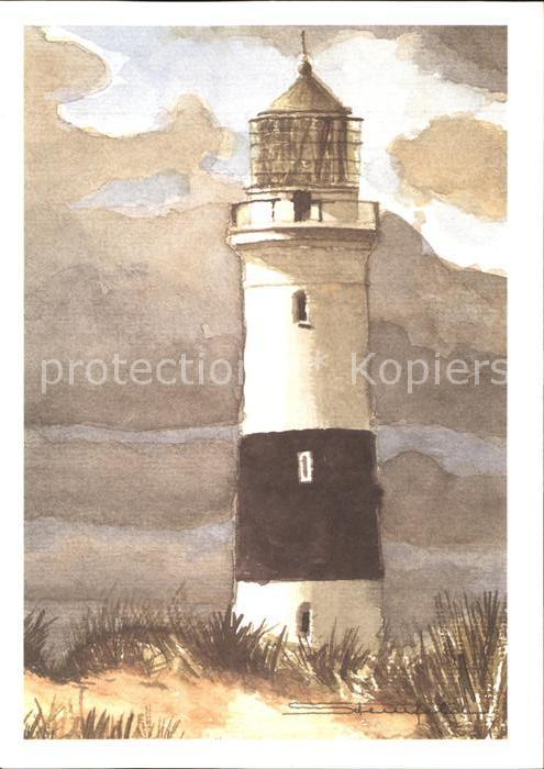 Leuchtturm Lighthouse Insel Sylt Künstlerkarte Sigmar Stienfe