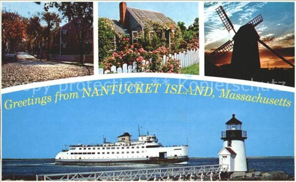 Dampfer Oceanliner Steamer Nantucket Massachusetts Old Mil