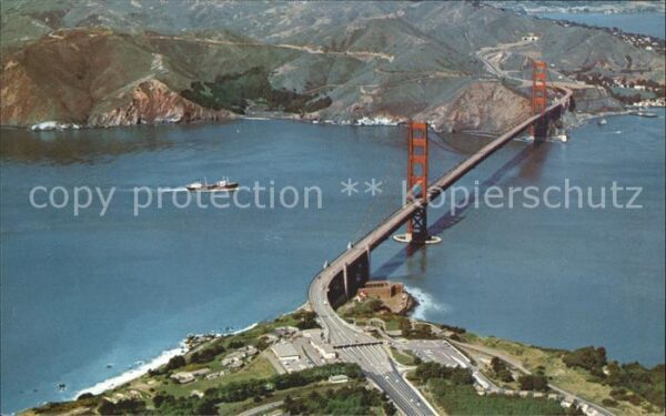 San Francisco California Golden Gate Bridge aerial view