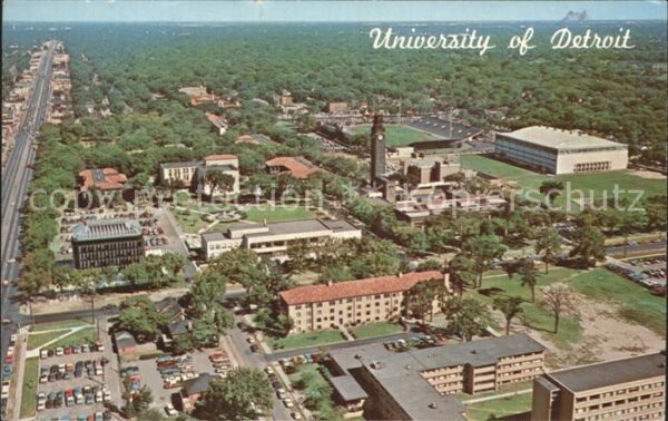 Detroit Michigan University aerial view