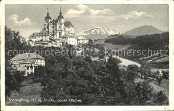 Sonntagberg Wallfahrtsort Kirche gegen Ötscher Ybbs