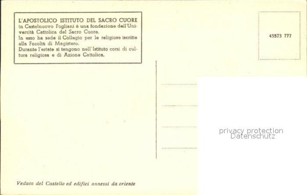 Castelnuovo Fogliani Apostolico Istituto del Sacro Core – Bild 2