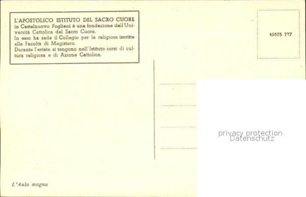 Castelnuovo Fogliani Apostolico Istituto del Sacro Cuore – Bild 2