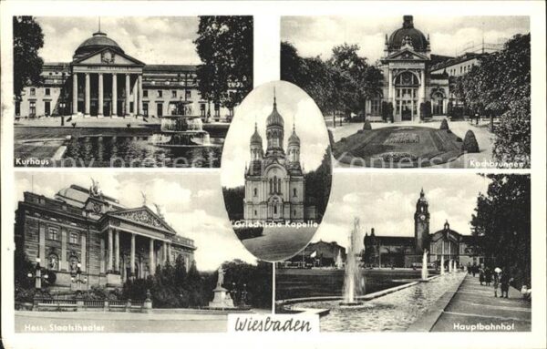 Wiesbaden Kurhaus Kochbrunnen Hauptbahnhof Griech