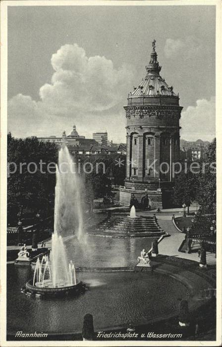 Mannheim Friedrichsplatz Fontäne Wasserturm