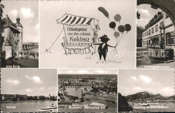 Koblenz Rhein Rhein Mosel Stadt alte Burg Schloss Deu