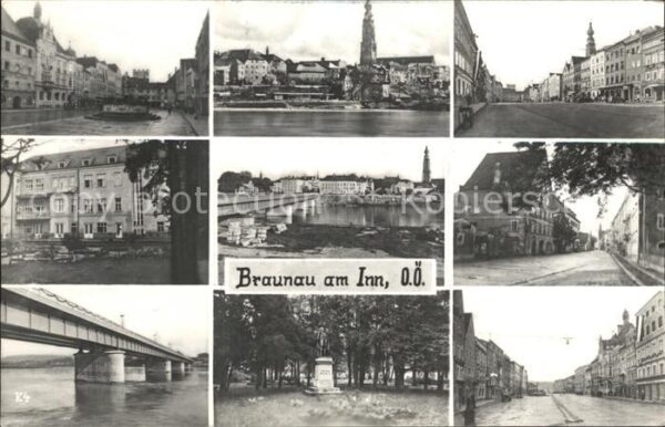 Braunau Inn Oberoesterreich Teilansichten Brücke Denkmal