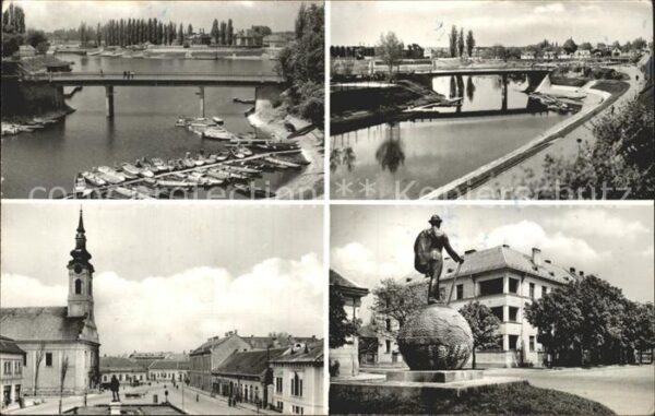 Baja Ungarn Donau Brücke Promenade Kirche Denkmal
