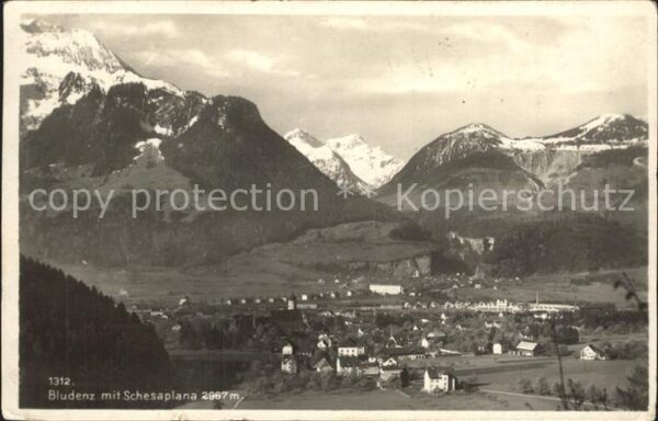 Bludenz Vorarlberg Panorama mit Schesaplana