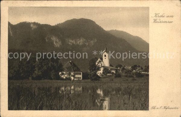 Weissensee Fuessen Kirche am See Serie Aus unserer Heimat
