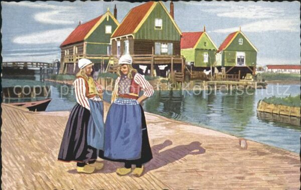 Marken Mädchen Trachten Künstlerkarte