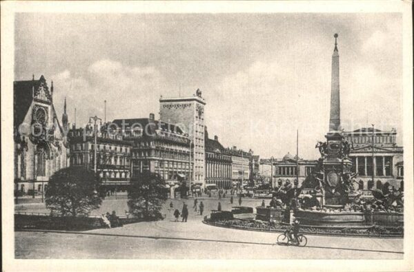 Leipzig Augustusplatz Hochhaus Mendebrunnen