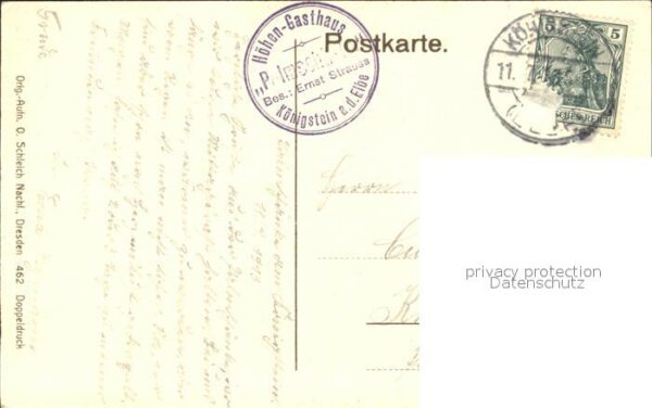Koenigstein Saechsische Schweiz Ortsansicht mit Kirche Festung Elbe – Bild 2