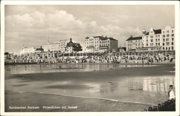 Borkum Strandleben mit Hotels