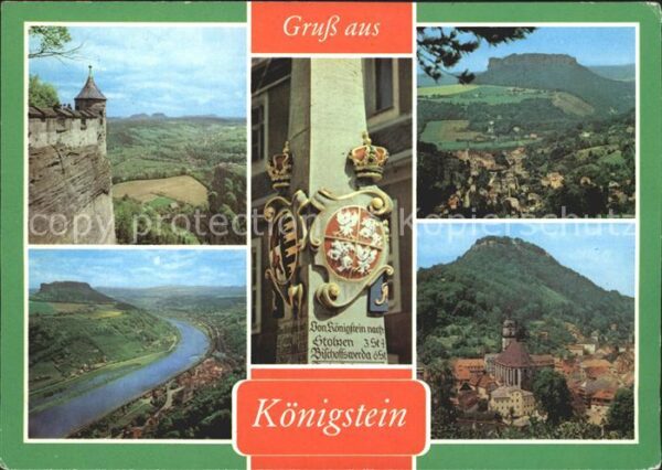 Koenigstein Saechsische Schweiz Panorama Festung Elbe Lilienstein Postm