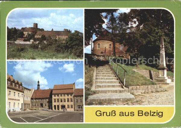 Belzig Bad Teilansicht Markt Postmeilensäule Burg