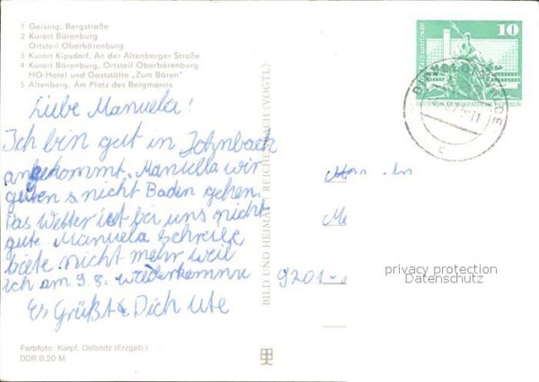 Geising Erzgebirge Bergstrasse Bärenburg HO Hotel Gaststät – Bild 2