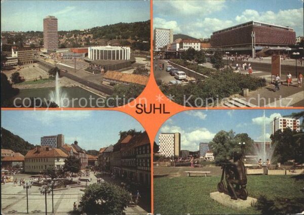 Suhl Thueringer Wald Hochhaus Viadukt Stadthalle Centrum War