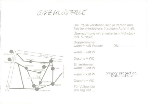 Enzkloesterle Pension Filke Doppelzimmer Gastraum Fli – Bild 2