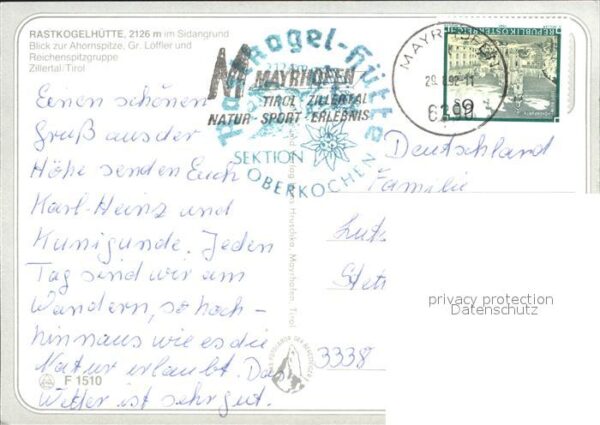 Mayrhofen Zillertal Rastkogelhütte Blick zur Ahornspitze Zi – Bild 2