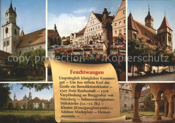 Feuchtwangen Kirche Marktplatz Brunnen Arkaden Gesch