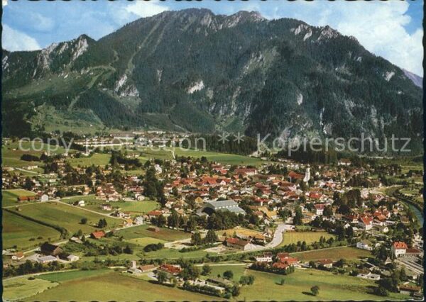 Oberammergau Passionsspielort Alpen Fliegeraufnahme