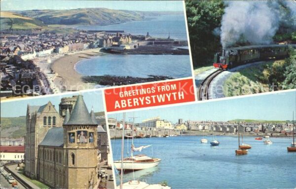 Aberystwyth Hafen Türme Dampflok