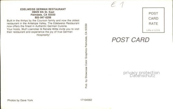 Palmdale California Edelweiss Restaurant – Bild 2