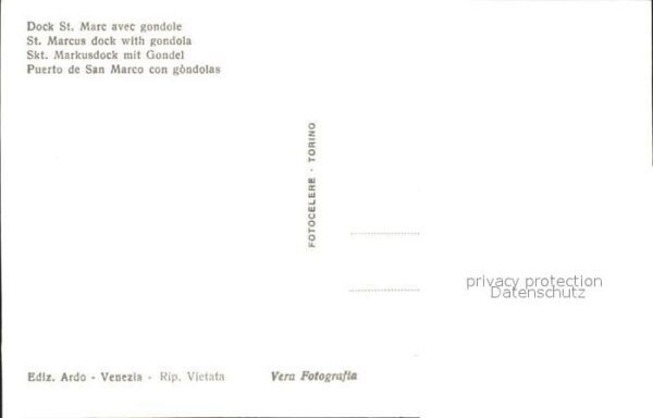 Venezia Venedig Bacino S. Marco con gondola – Bild 2