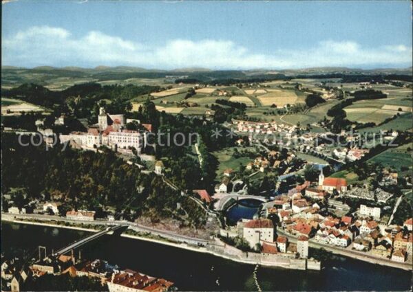Passau Fliegeraufnahme Donaupartie mit Veste O