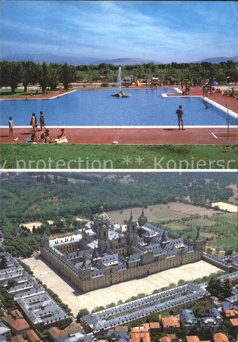 El Escorial Camping Schwimmbad Fliegeraufnahme Guad