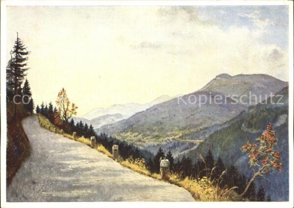 Hornisgrinde Schwarzwaldhochstrasse Künstlerkarte