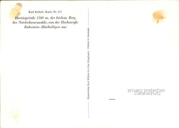 Hornisgrinde Schwarzwaldhochstrasse Künstlerkarte – Bild 2