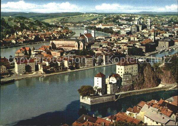 Passau Fliegeraufnahme Dreiflüssestadt