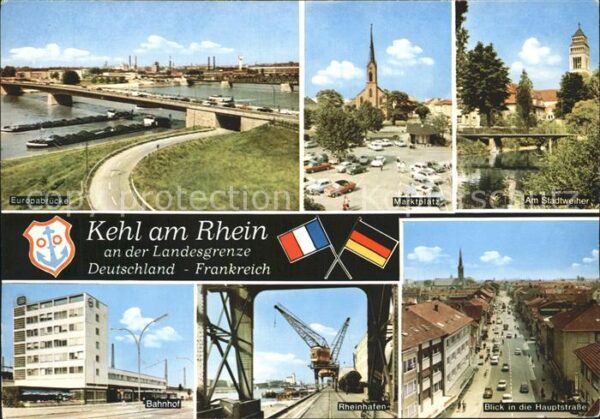 Kehl Rhein Marktplatz Europabrücke Stadtweiher Bah