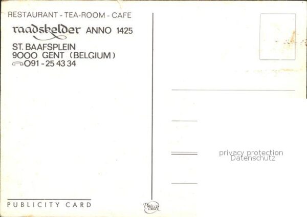 Gent Gand Flandre Restaurant Tearoom Cafe Raadskelder – Bild 2