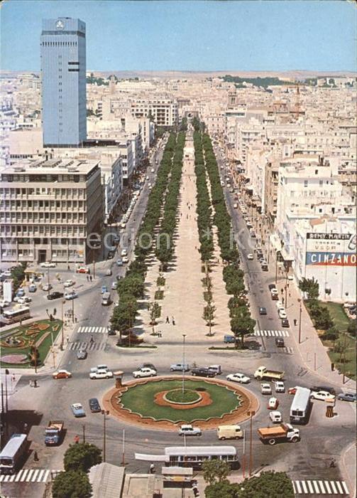 Tunis Fliegeraufnahme Avenue Habib Bourguiba