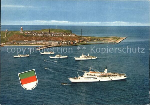 Helgoland Fliegeraufnahme mit Schiffen