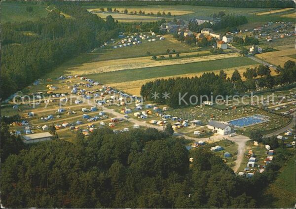 Beaufort Befort Luxembourg Fliegeraufnahme Camping mit Schwimmbad