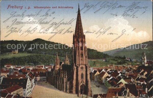 Freiburg Breisgau Münsterplatz Schlossberg